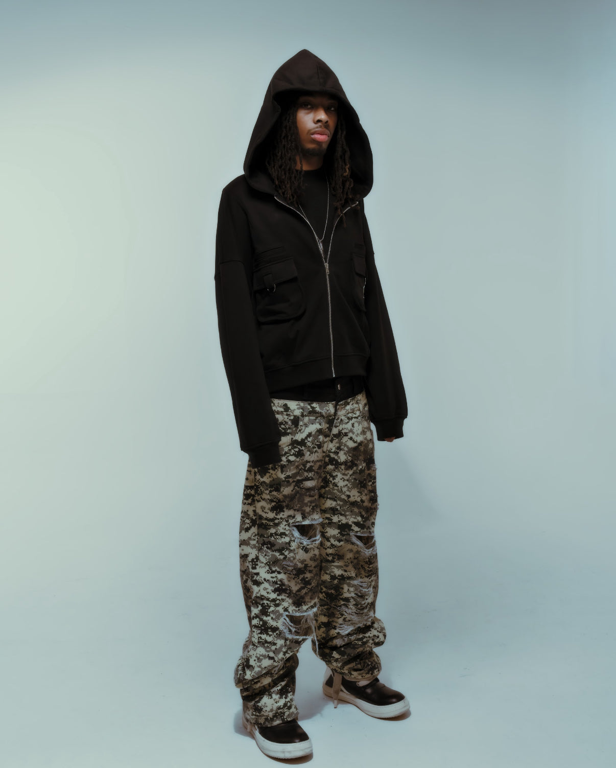 Prospera Black Camo Cargo Jacket