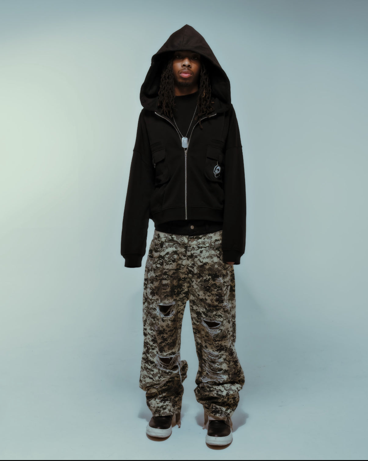 Prospera Black Camo Cargo Jacket