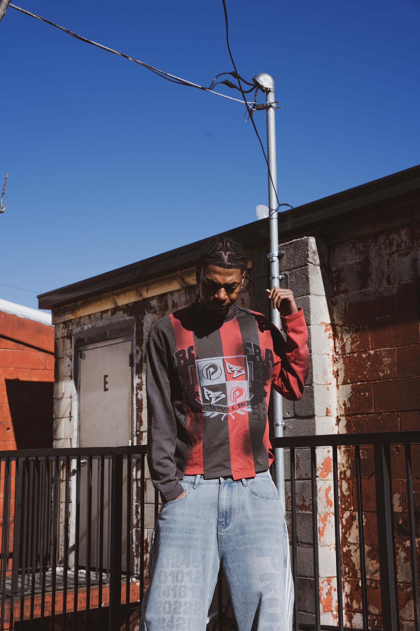 Prospera Grey & Red "Irregularity" Long Sleeve