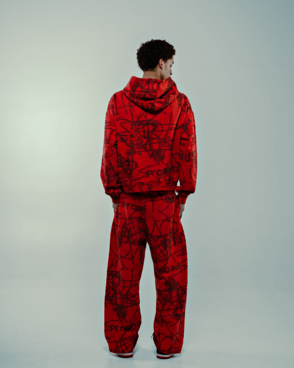 Prospera Red Graffiti Sweat Pants