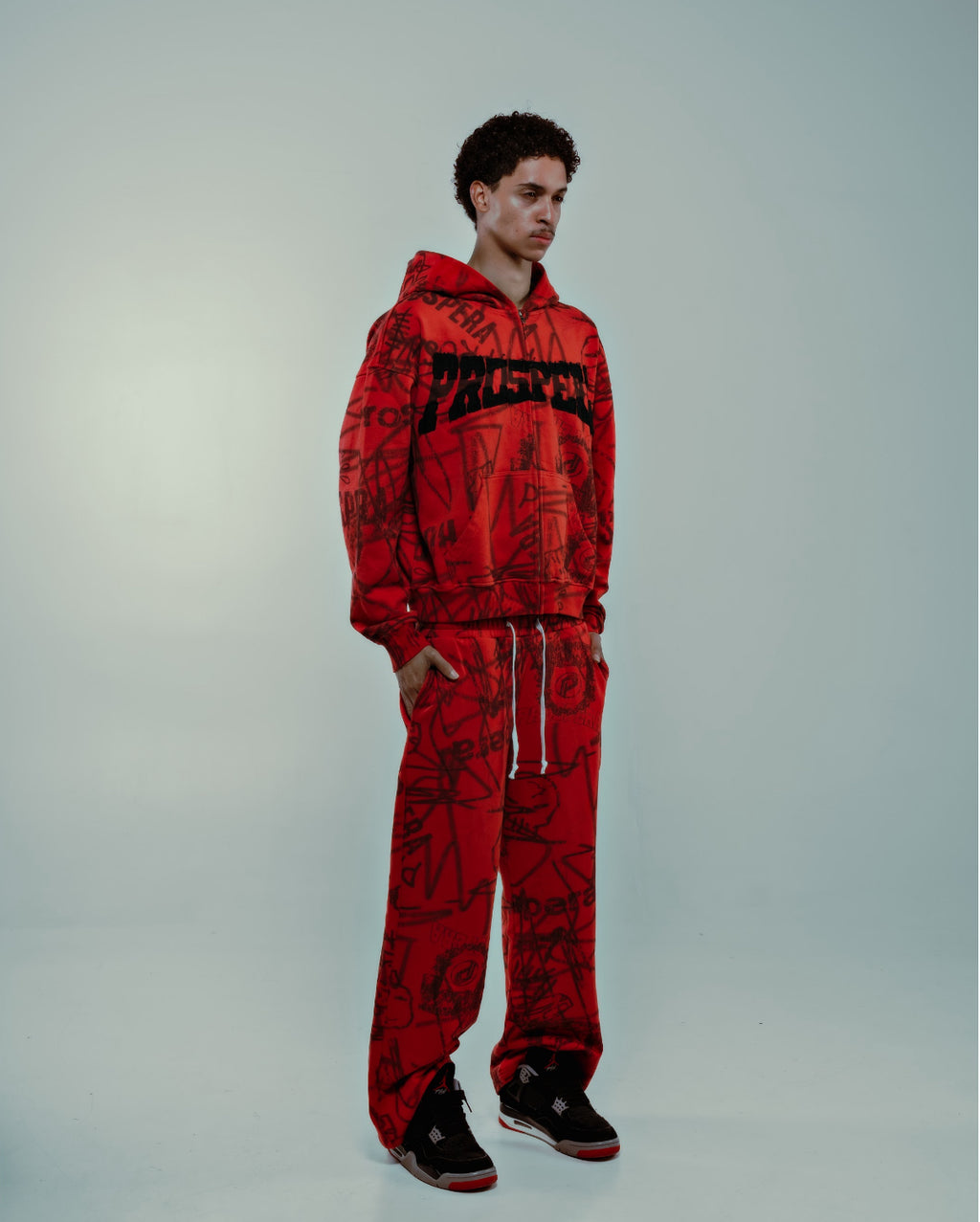Prospera Red Graffiti Sweat Pants