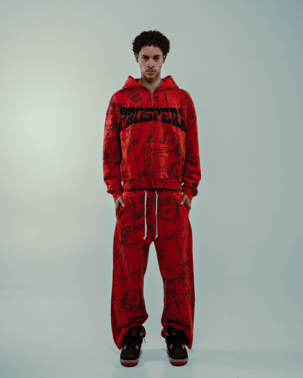 Prospera Red Graffiti Sweat Pants