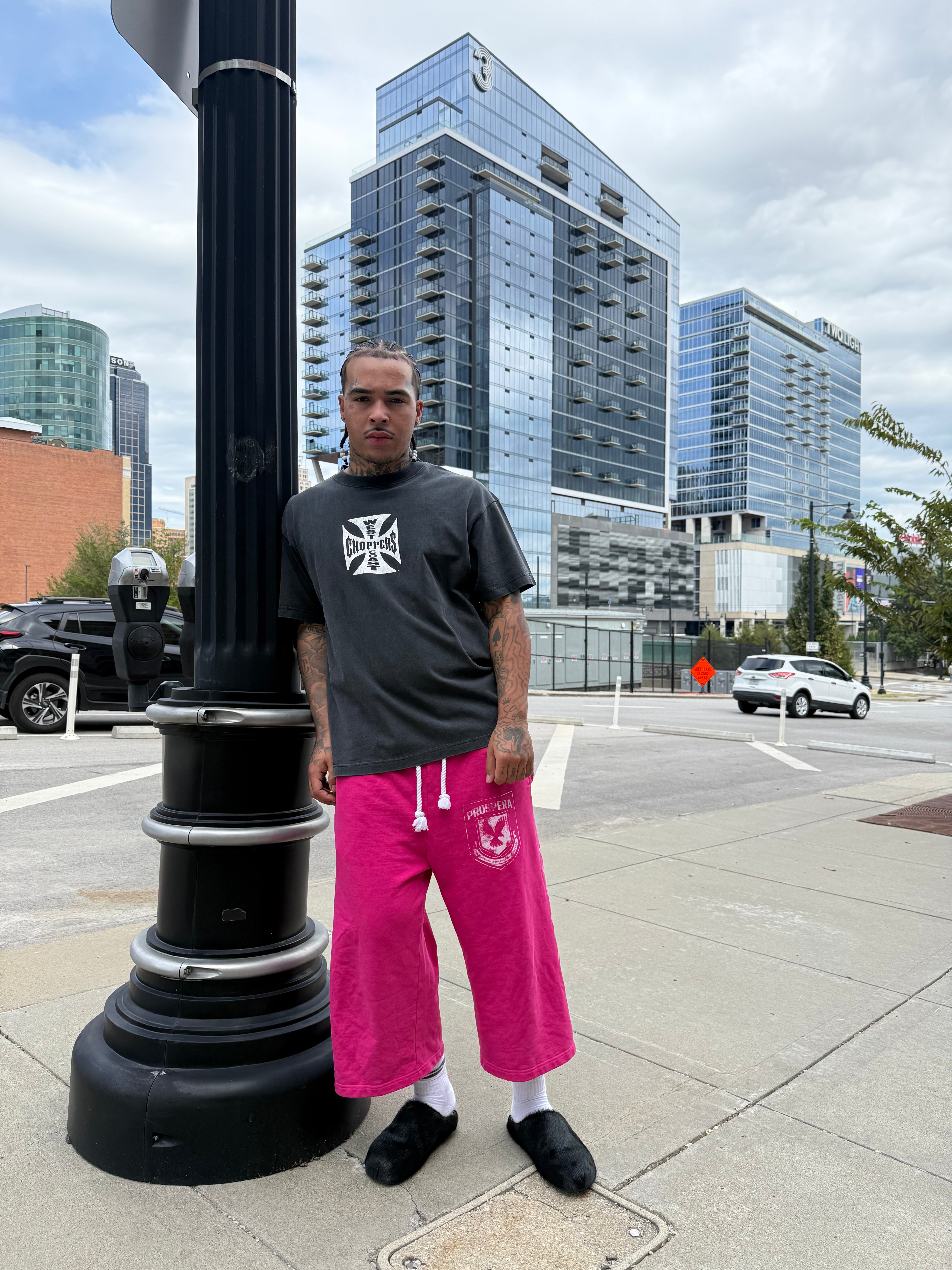 Pink Prospera 3/4 Sweat Shorts
