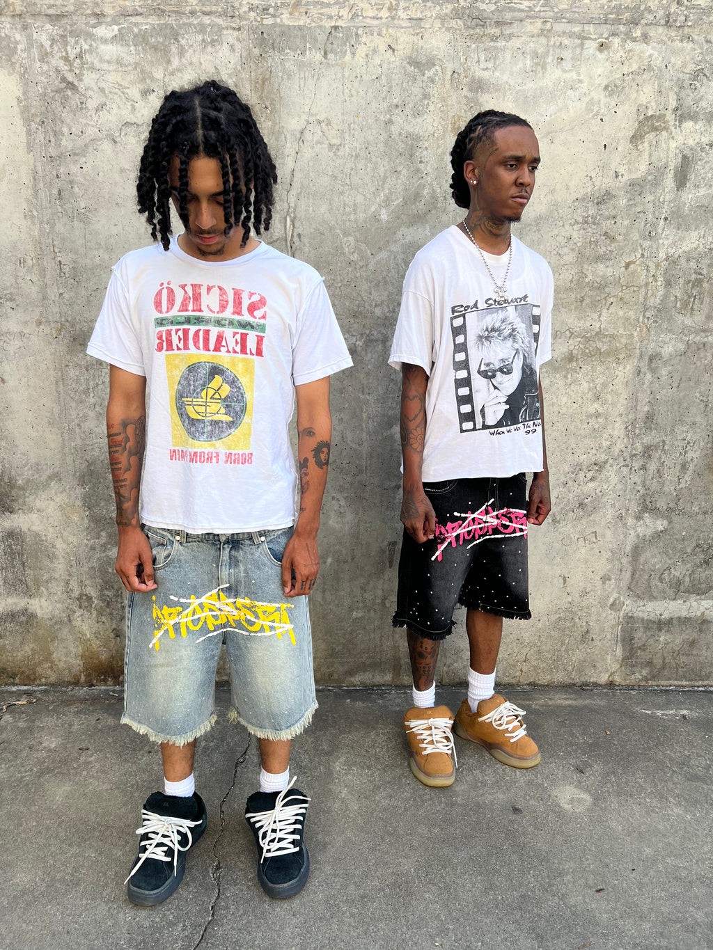 Black Prospera Yellow "Graffiti" Jorts