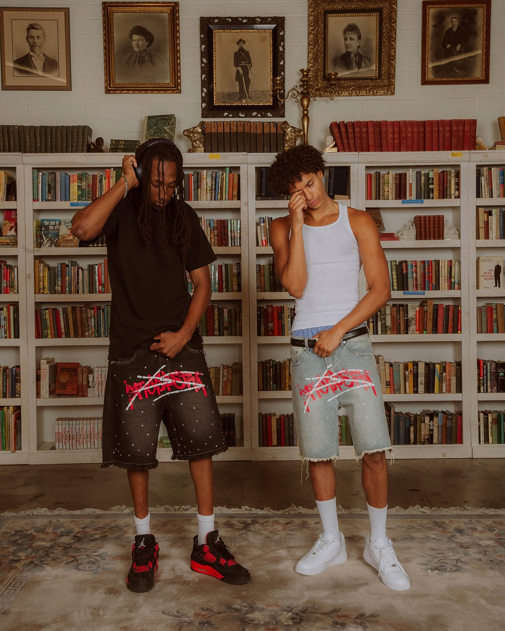 Black Prospera Red "Graffiti" Jorts