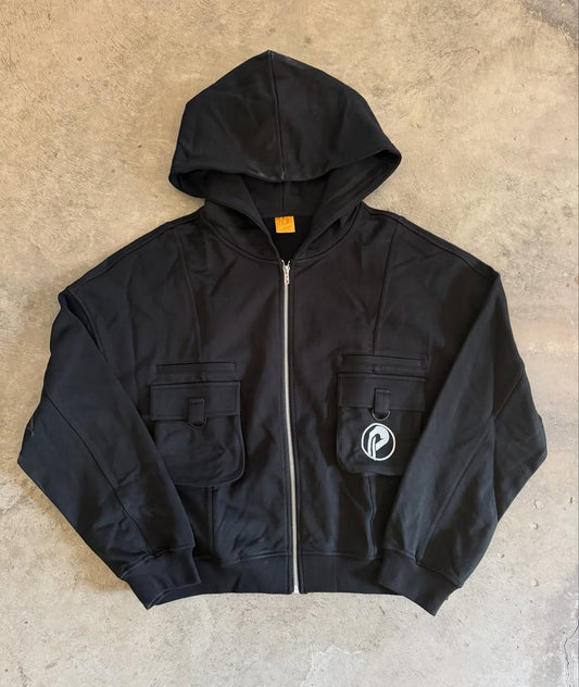 Prospera Black Camo Cargo Jacket