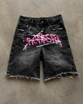 Black Prospera Pink "Graffiti" Jorts