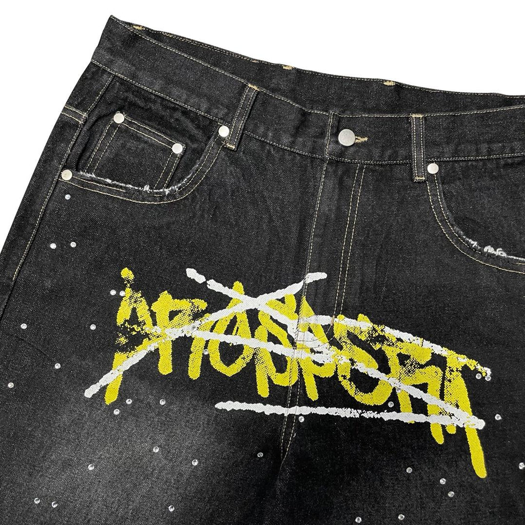 Black & Yellow Graffiti Denim