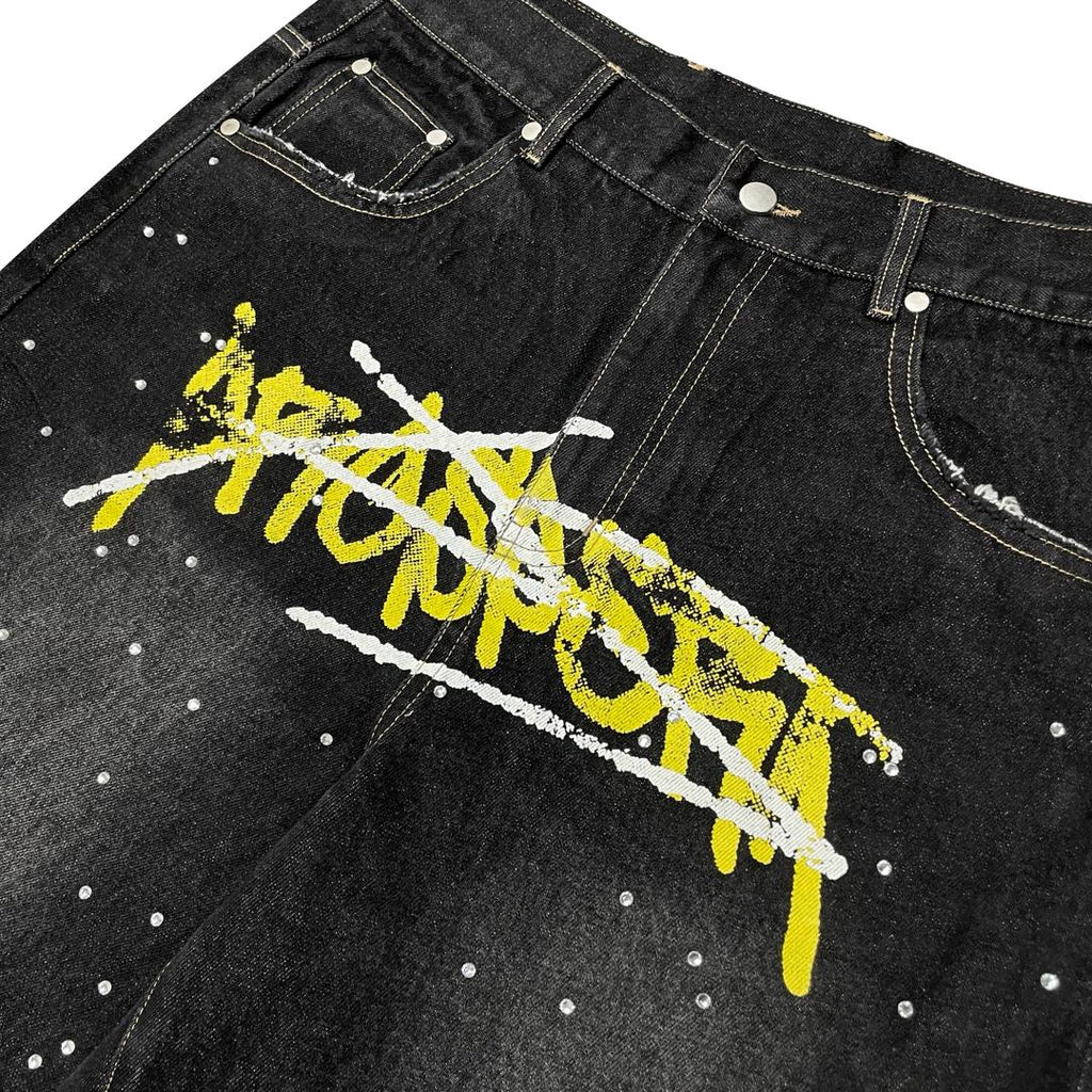 Black & Yellow Graffiti Denim